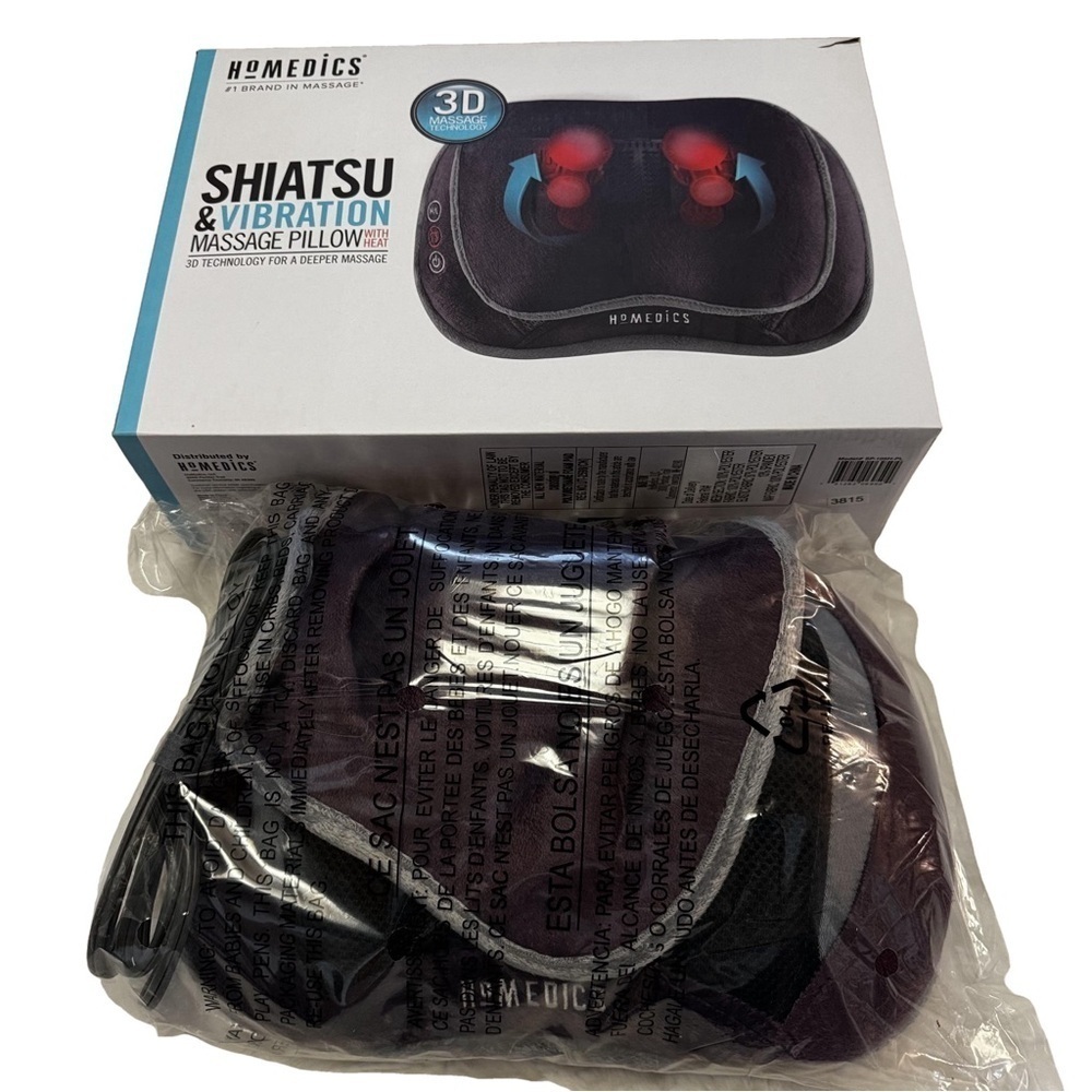 Homedics SHIATSU & VIBRATION
MASSAGE PILLOW with HEAT NECK SHOULDERS BACK NIB